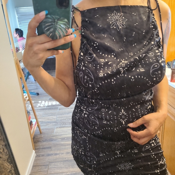 Hello Molly Lioness Wild Wild West Mini Bandana dress in satin - Picture 9 of 14